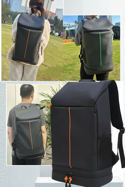 Large-Capacity Outdoor Shoulder Bag – Waterproof Wear-Resistant PU Travel and Sports Duffel with Shoe Compartment for Hiking, Gym and Weekend Trips