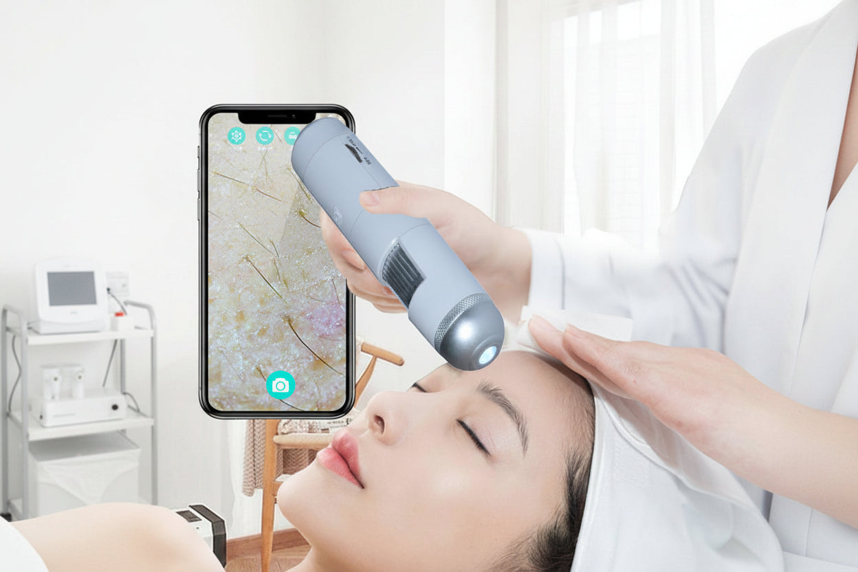 Digital Scalp Analyzer – 50X/200X Hair Follicle Dermatoscope Camera for Skin and Hair Health Inspection