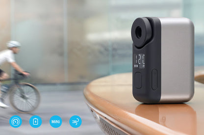 Mini Cordless Bike Tire Inflator – Portable 120PSI Electric Air Pump with Digital Screen, 450mAh Battery and Fast USB Charging