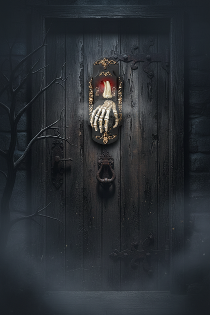 Halloween Motion Sensor Doorbell Spray Prop – Funny Ghost House Decoration with Sound, Light and Touch Induction Effects for Spooky Parties