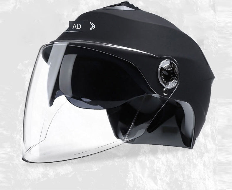 LED Motorcycle Helmet – Rechargeable Lighted Moped and Electric Scooter Helmet for Men and Women with Protective Double Visor
