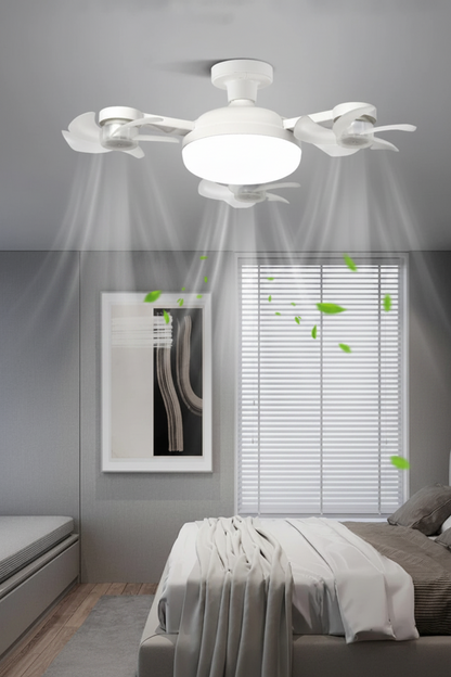 Drone-Style Ceiling Fan Light – 2-in-1 E27 LED Fan Lamp with Remote Control and Three Colors for Home, Dining and Restaurant Spaces
