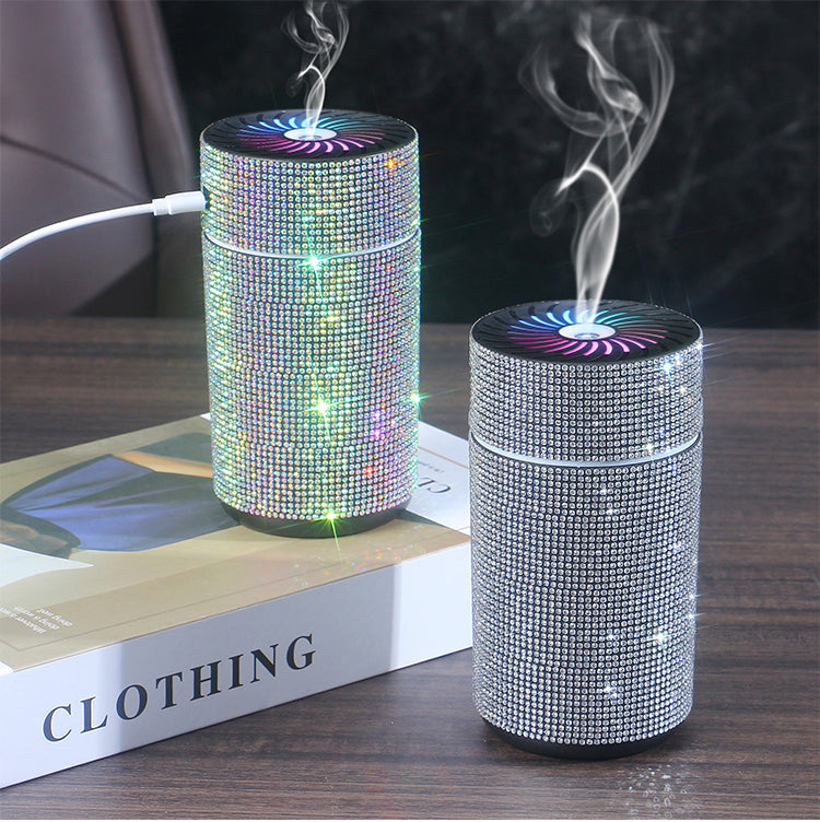 Luxury Diamond Car Diffuser – Shiny LED Humidifier and Air Freshener for Stylish Auto Interiors, Aromatherapy Ambience and Refreshing Everyday Drives