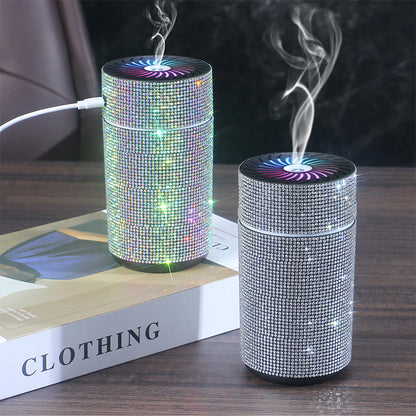 Luxury Diamond Car Diffuser – Shiny LED Humidifier and Air Freshener for Stylish Auto Interiors, Aromatherapy Ambience and Refreshing Everyday Drives