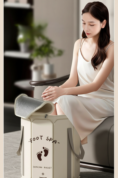 Foldable Foot Bath Bucket - Portable Insulated Soaking Basin for Relaxation, Wellness and Easy Storage