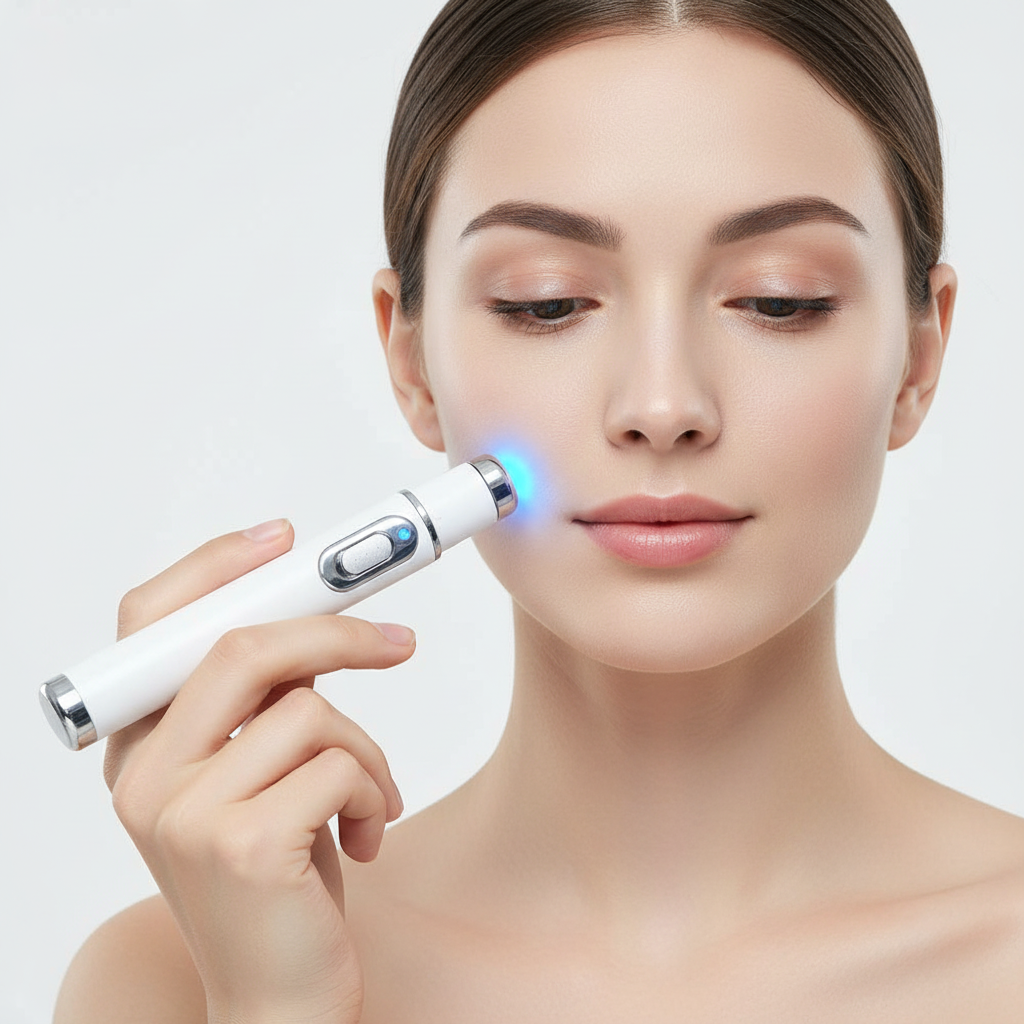 Blue Light Therapy Care Pen – Gentle Skin Treatment Device to Reduce White Spots with Safe Comfortable Daily Use