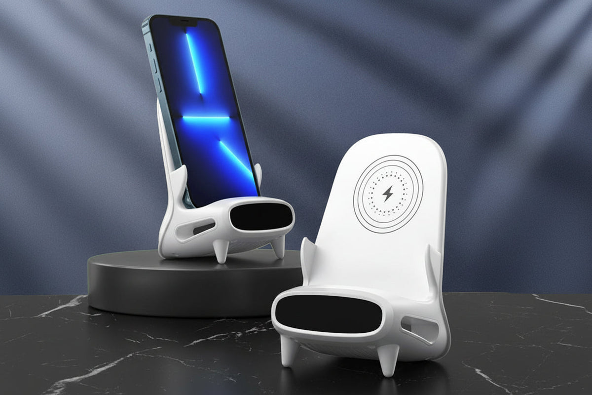 Wireless Charging Dock – 15W Multi-Protection Fast Charger Stand for Convenient Smartphone Charging at Home, Office and Bedroom