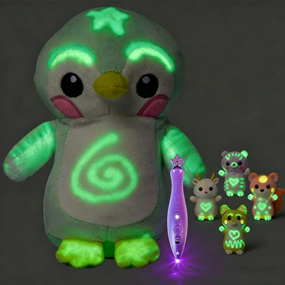Glow-in-the-Dark Doodle Plush Toy – Luminous Drawing Doll for Creative Play, Educational Activities, Sensory Fun and Stress Relief