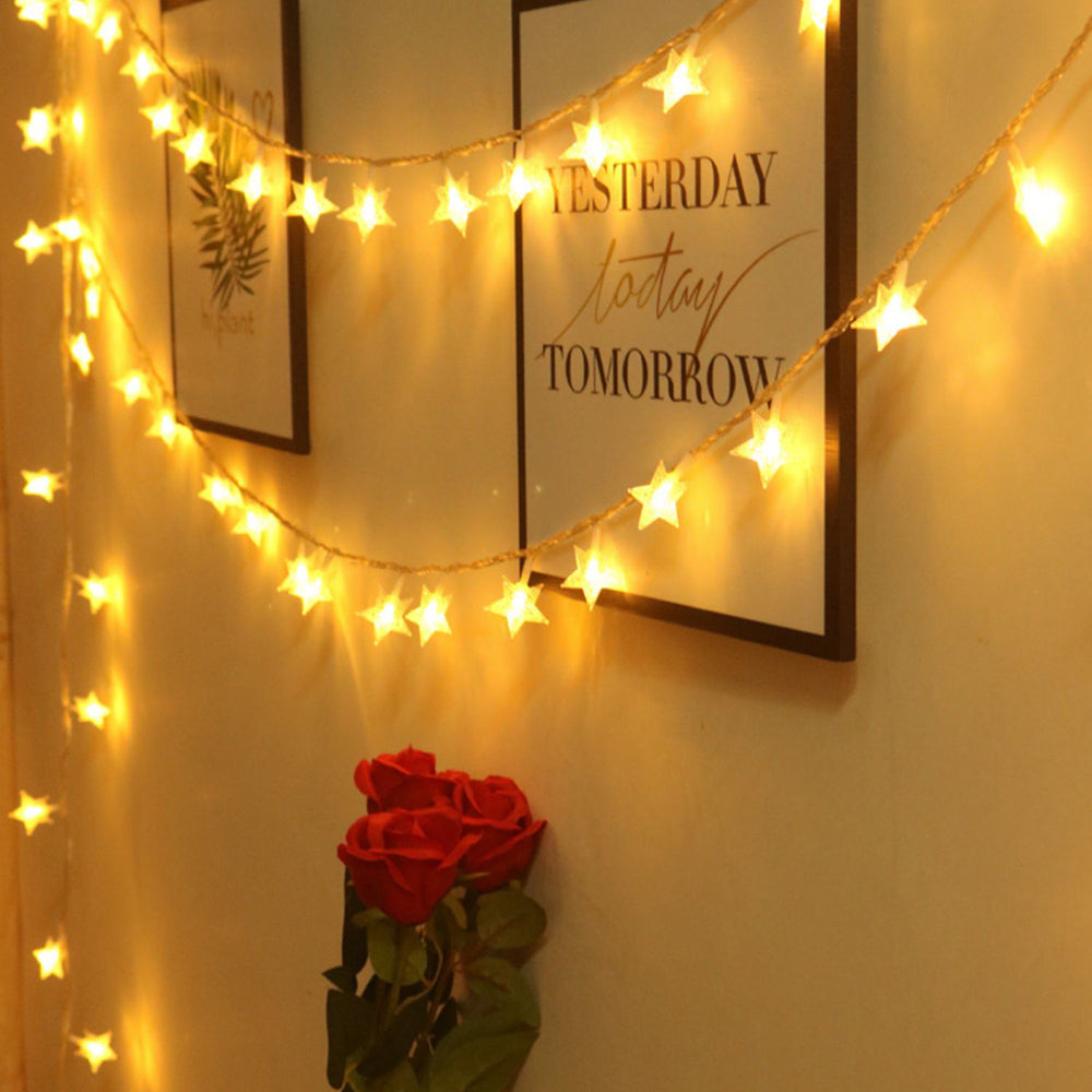 LED Star Fairy Lights – Outdoor String Garland for Christmas, Weddings, Gardens, Patios and Party Decorations