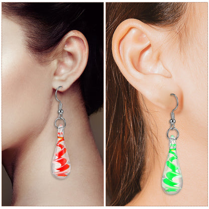 Spiral Droplet Pendant Earrings - Artistic Glazed Statement Jewelry for Women, Elegant Fashion Accessory and Unique Gift Choice