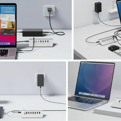 USB 3.2 Hub Splitter – 4/7-Port USB-A and Type-C Docking Station with Card Reader, Charging and Switch Adapter for MacBook PC Laptop
