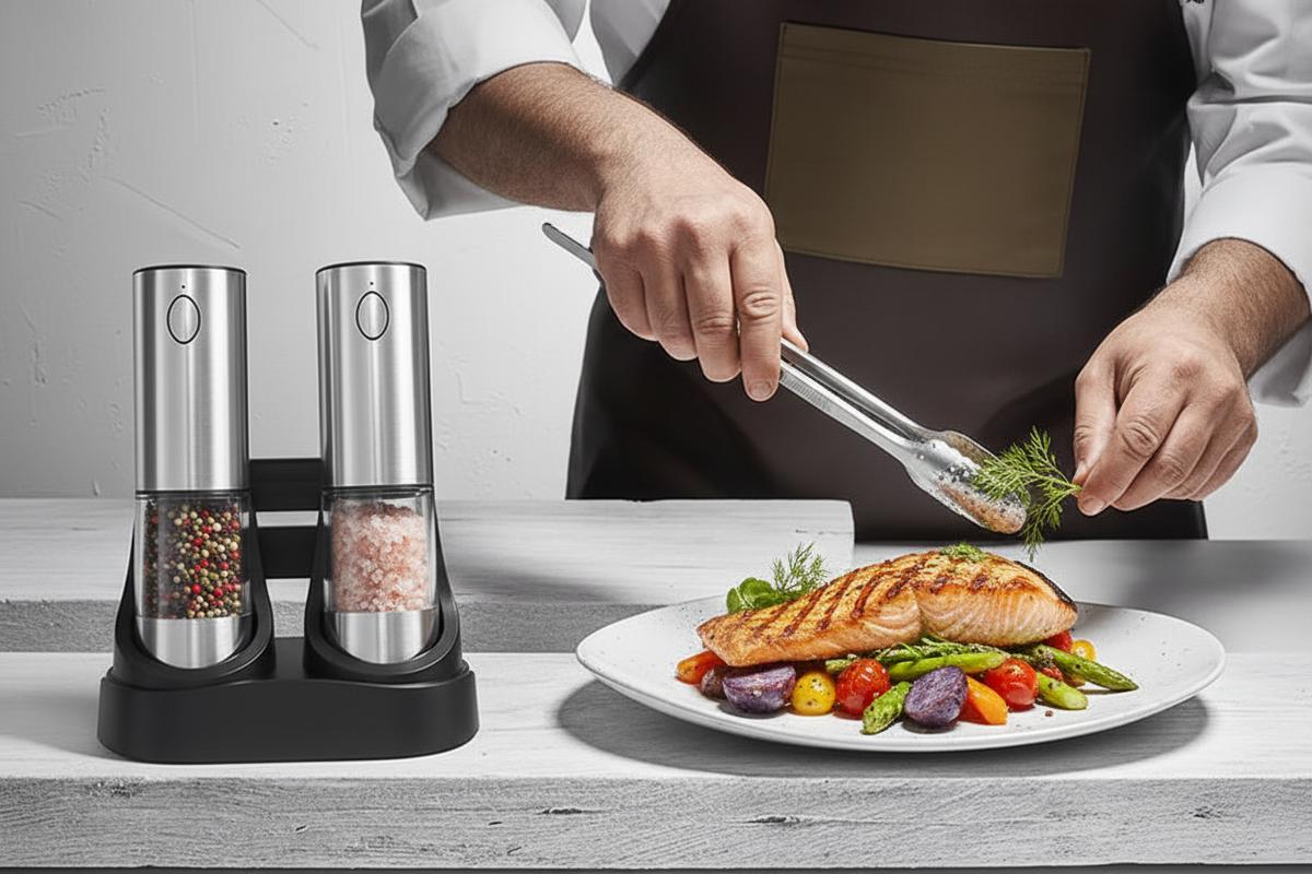 USB Electric Salt and Pepper Grinder – Rechargeable Adjustable Spice Mill Set with Large Capacity for Everyday Cooking