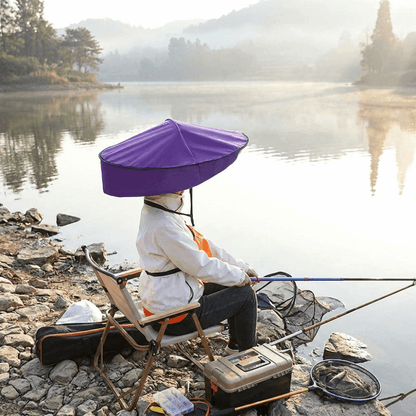 Hands-Free Umbrella Hat – Lightweight Nylon Rainproof Sun Shade Cap with UV Protection for Beach Trips, Fishing, Gardening and Outdoor Activities