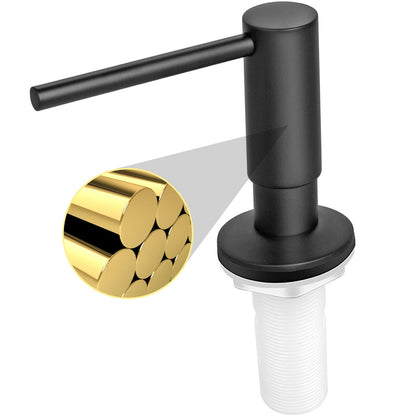 Liquid Soap Dispenser – 500ML Black Brass Pump Bottle for Kitchen and Bathroom Countertops, Stylish Refillable Hand Soap Organizer