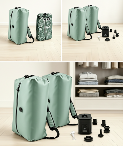 Vacuum Compression Travel Bags – 34L Reusable Garment and Luggage Organizers for Space-Saving Packing, Closet Storage and Efficient Wardrobe Organization