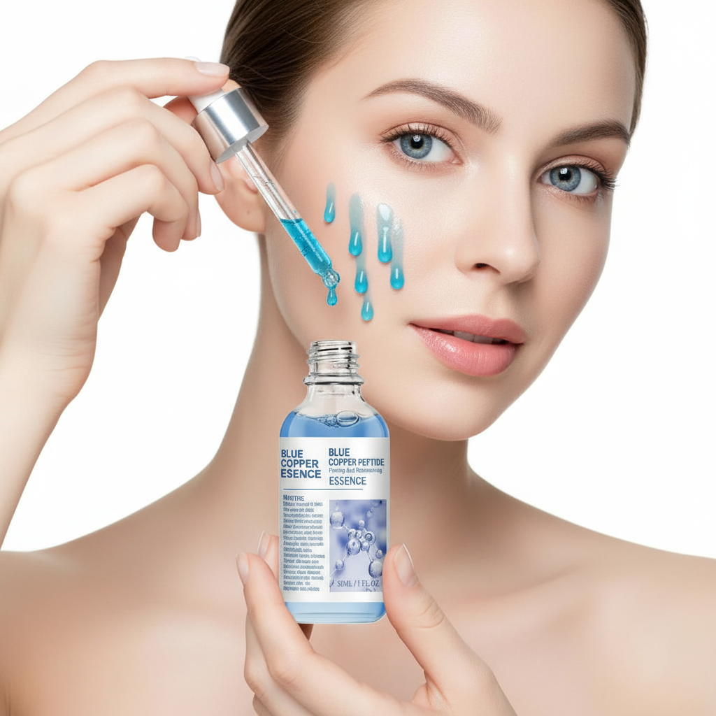 Blue Copper Peptide Wrinkle Serum – Instant Firming and Lifting Anti-Aging Facial Treatment for Fine Lines, Brightening and Korean Skincare