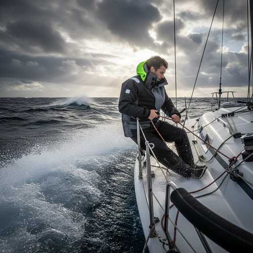 Windproof Sailing Jacket – Breathable Warm Outdoor Performance Coat with High Neck Protection for Boating and Marine Adventures