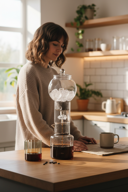 Cold Brew Coffee Pot Set – Glass Dripper with Reusable Filter for Smooth Iced Coffee, Tea Brewing and Professional Barista Preparation