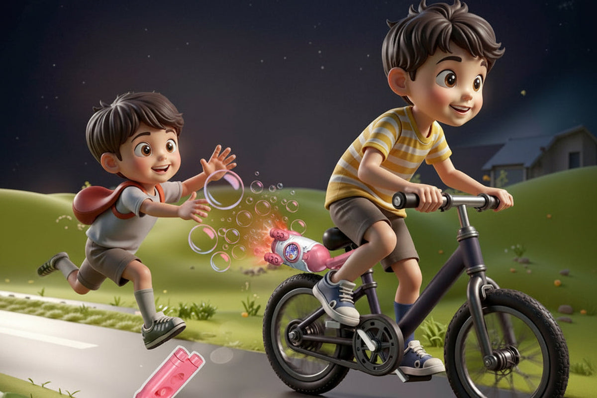 Automatic Bubble Machine Gun – Handheld Remote-Controlled Toy with Lights for Kids Outdoor Play, Birthday Parties and Summer Fun