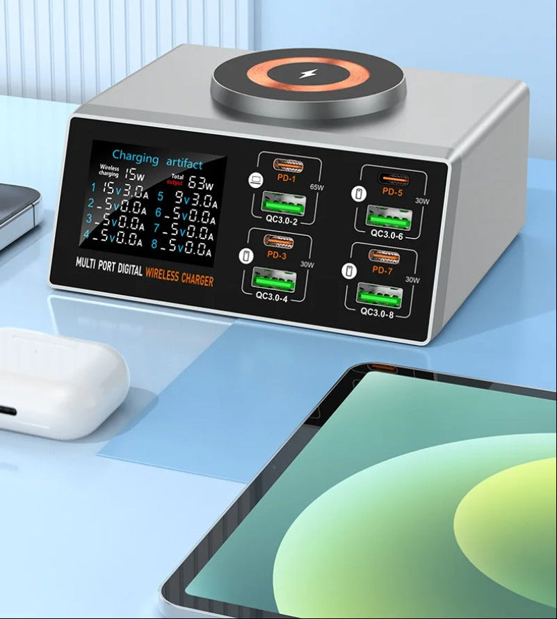 Fast Charging Station – 140W USB 8-Port Smart Charger for Multiple Android Phones and Devices at Home, Office, Hotels, Restaurants and Travel