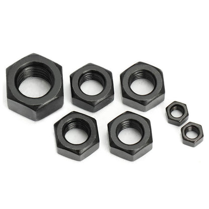 Carbon Steel Hex Nut Set – DIN934 Black Grade 8.8 Assorted Metric Hexagon Nuts for Repairs, DIY and Industrial Fastening