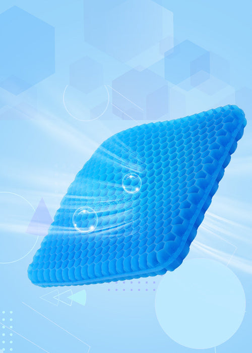 Cool Gel Car Seat Cushion - Breathable Honeycomb Cooling Pad for Car Seats, Office Chairs and Long Sitting Comfort