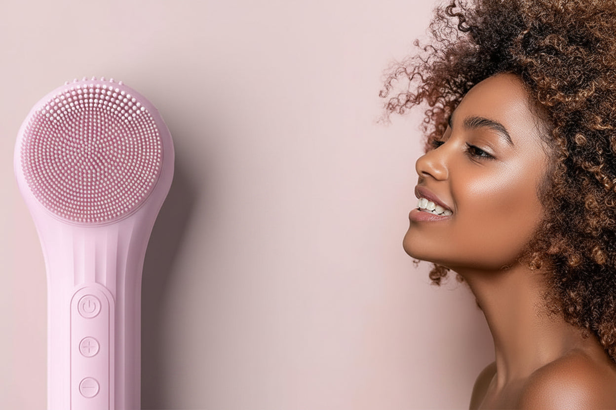 Sonic Facial Cleansing Brush - Waterproof Rechargeable Silicone Skin Care Tool for Deep Cleansing, Exfoliation and Facial Massage