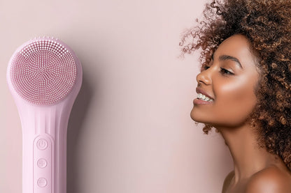 Sonic Facial Cleansing Brush - Waterproof Rechargeable Silicone Skin Care Tool for Deep Cleansing, Exfoliation and Facial Massage