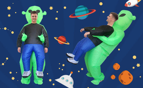 Inflatable Alien Costume for Kids - Funny Green Monster Cosplay Outfit for Halloween Parties and School Events