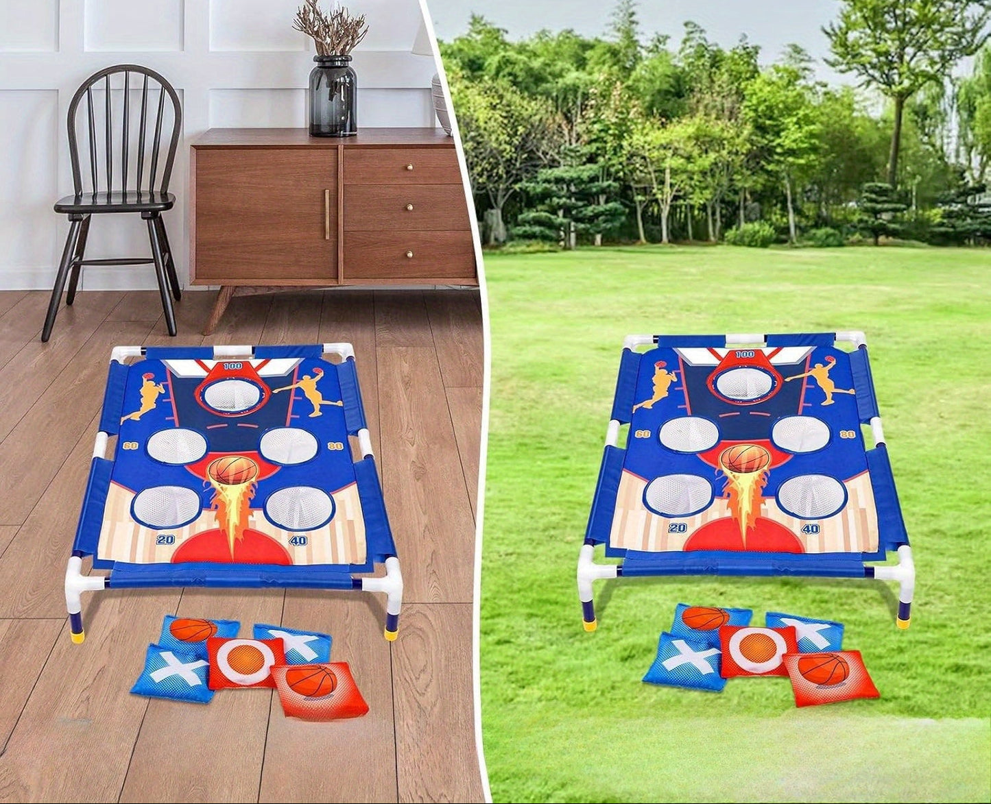 Portable Bean Bag Toss Game - Fun Sandbag Throwing Activity Set for Kids, Families, Parties and Outdoor Gatherings