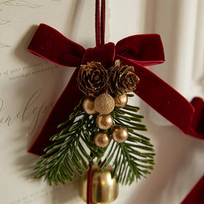 Christmas Bells Wreath Pendant – Festive Hanging Ornament for Christmas Trees, Front Doors and Seasonal Holiday Home Decor
