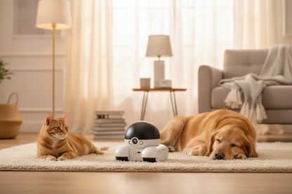 Rotating Pet Camera –360°  Interactive Home Security Camera with Two-Way Audio, Night Vision Detection and Remote Monitoring for Dogs and Cats