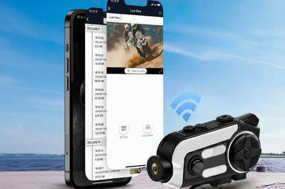 PRO Motorcycle Intercom – Bluetooth Helmet Headset with Video Recording, Wireless Communication and Hands-Free Riding Connectivity