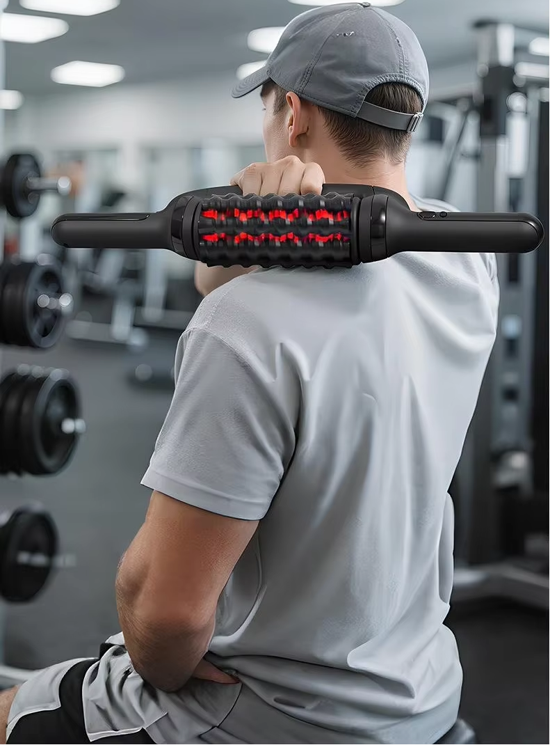Electric Infrared Roller Massage Stick – Deep Tissue Muscle Relaxation Device for Athletes, Workout Recovery, Fatigue Relief and Home Massage