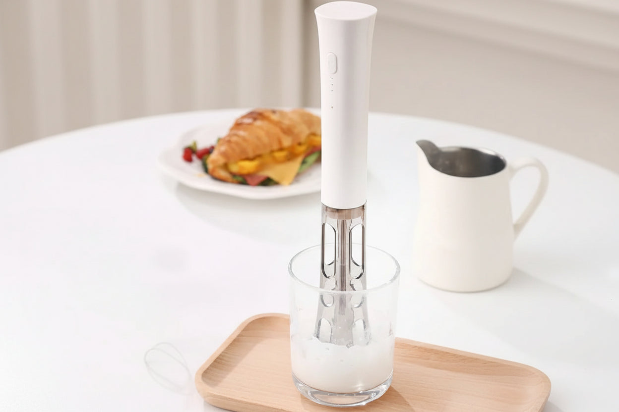 Wireless Milk Frother – Rechargeable 3 Speed Electric Whisk for Coffee, Matcha, Baking and Cream Frothing