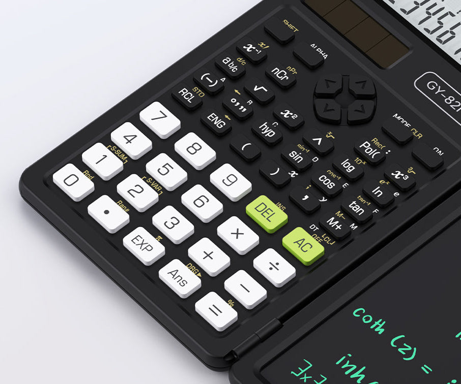 Foldable Scientific Calculator – 2-in-1 240-Function Calculator with 6-Inch LCD Writing Tablet for Students, Teachers and Office Work