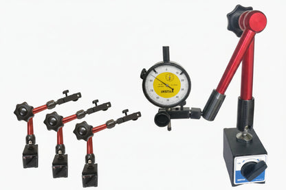 Magnetic Dial Indicator Stand – 60kgf/80kgf Universal Adjustable Base with Three-Joint Arm for Precision Gauge Positioning and Measurement