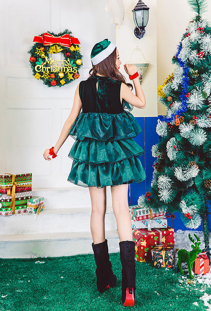 Christmas Tree Dress Costume – Cute Three Layer Holiday Outfit for Girls Christmas Photos and Parties