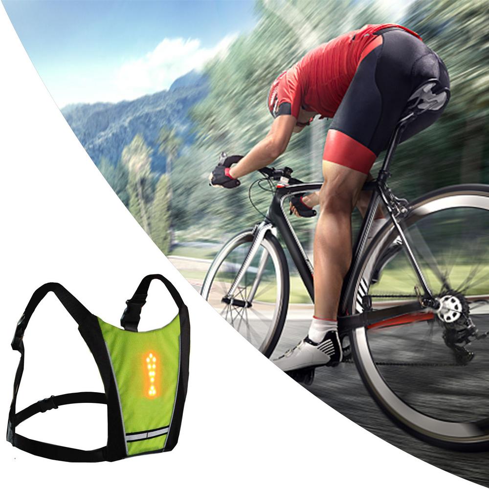 LED Reflective Cycling Vest – Safety Turn Signal Backpack Vest for Night Riding, Hiking and Outdoor Visibility