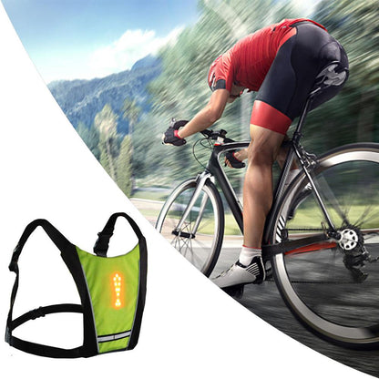 LED Reflective Cycling Vest – Safety Turn Signal Backpack Vest for Night Riding, Hiking and Outdoor Visibility