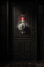 Halloween Motion Sensor Doorbell Spray Prop – Funny Ghost House Decoration with Sound, Light and Touch Induction Effects for Spooky Parties