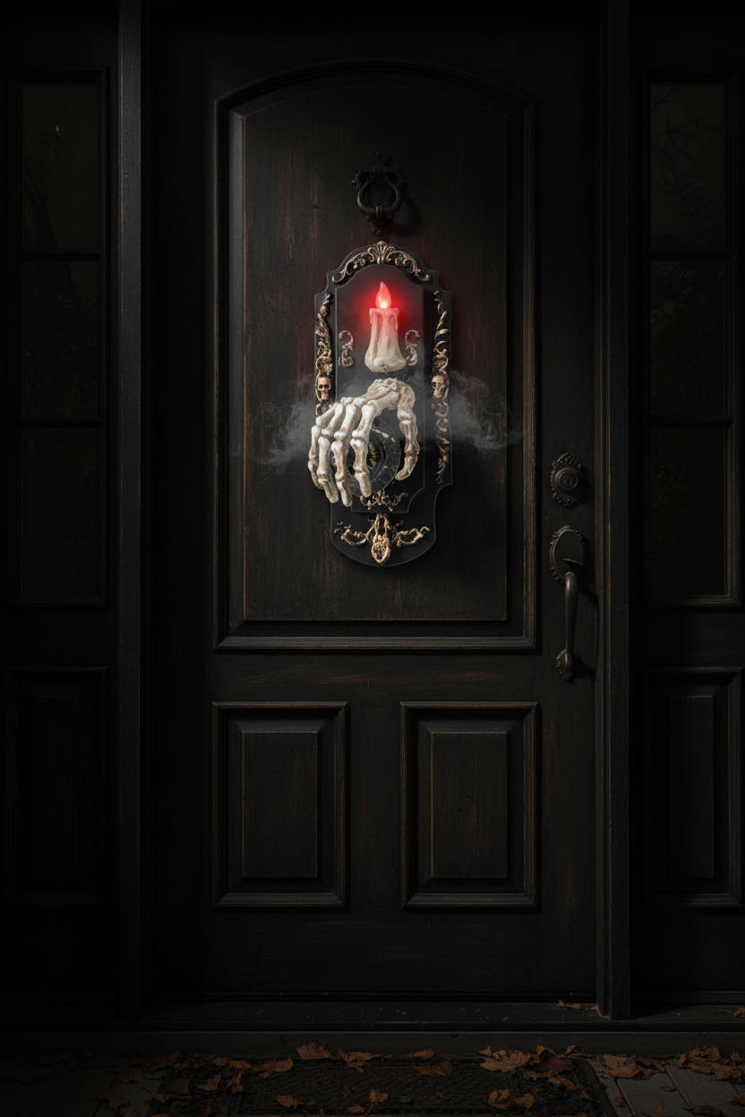 Halloween Motion Sensor Doorbell Spray Prop – Funny Ghost House Decoration with Sound, Light and Touch Induction Effects for Spooky Parties