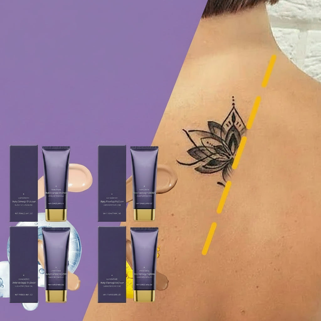 Waterproof Tattoo Concealer – Long-Lasting Sweat-Resistant Body Makeup for Covering Tattoos, Scars and Spots with Natural-Looking Traceless Coverage