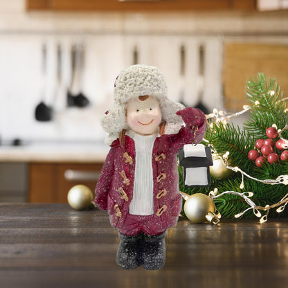 Christmas Lantern Figurine – Festive Kids Holiday Decoration with Lantern Design for Seasonal Displays