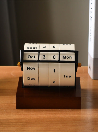Perpetual Wheel Calendar – Large Rotating Desktop Calendar Organizer for Home Office Planning, Countdown Display and Decorative Desk Styling