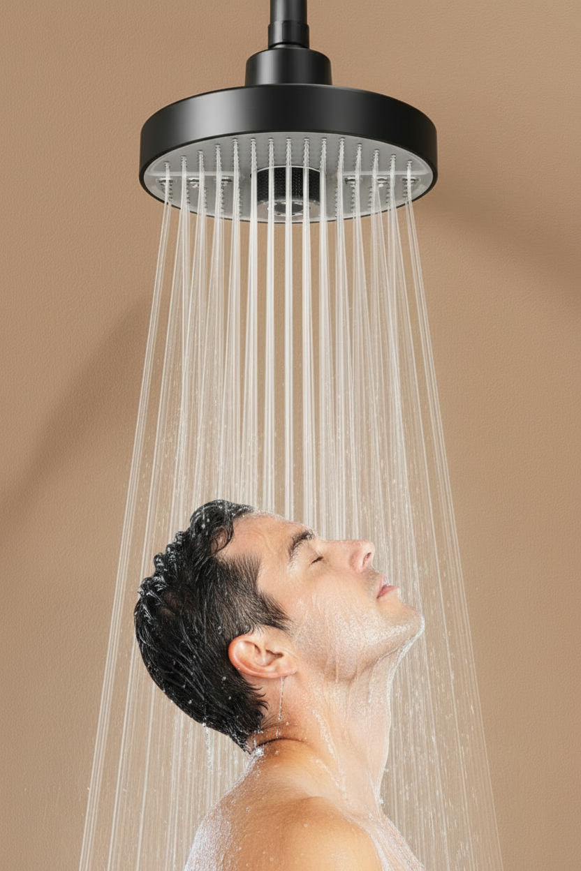 Rainfall Shower Head – 5-Mode Large 175MM High-Pressure Ceiling-Mounted Top Spray with Adjustable Flow for Luxurious Bathroom Shower Upgrades