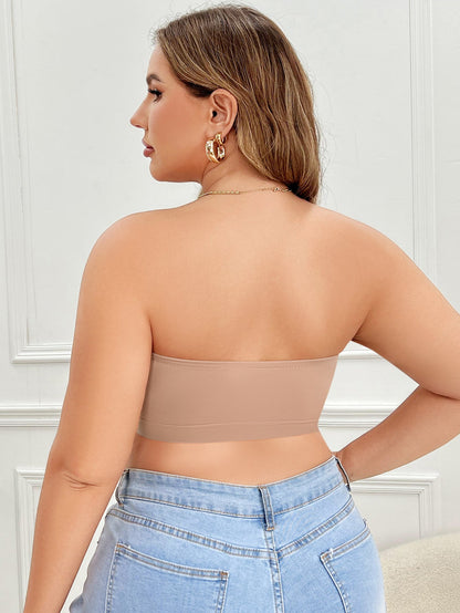 Plus-Size Wirefree Strapless Bra – Seamless Bandeau Top with Side Hook, Soft Support and Secure Comfortable Fit for Dresses, Tops and Daily Wear