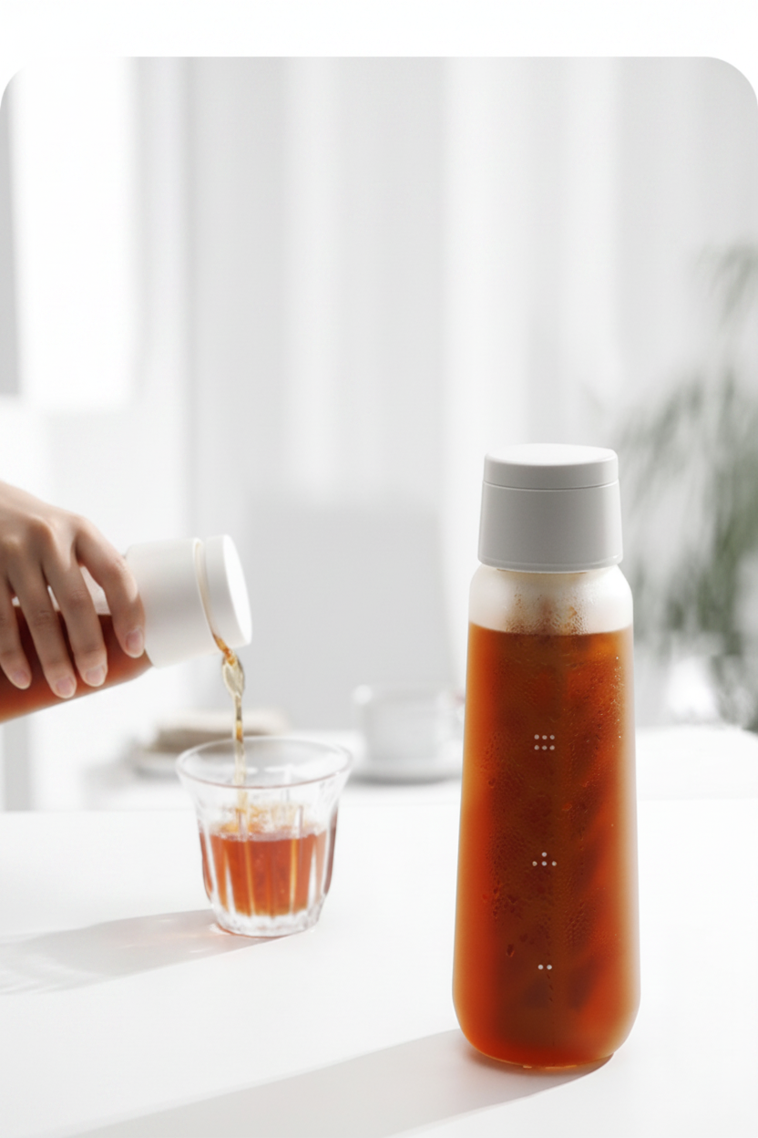 Portable Cold Brew Coffee Maker – 750ml/550ml Glass Pitcher for Iced Coffee, Tea and Juice with Barista Brewing Accessories