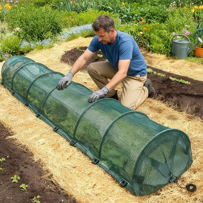 Mini Garden Greenhouse Tunnel – UV Plastic Foil Plant Cover for Balconies, Outdoor Beds, Seedlings and Small-Space Gardening Protection