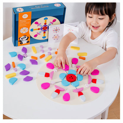 Montessori Tangram Puzzle Set - Wooden Geometric Shape Educational Toy for Logical Thinking, Creativity and Early Learning